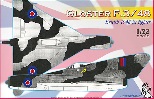 Unicraft UNI72122 1:72 Gloster F.3/48 British post war jet fighter