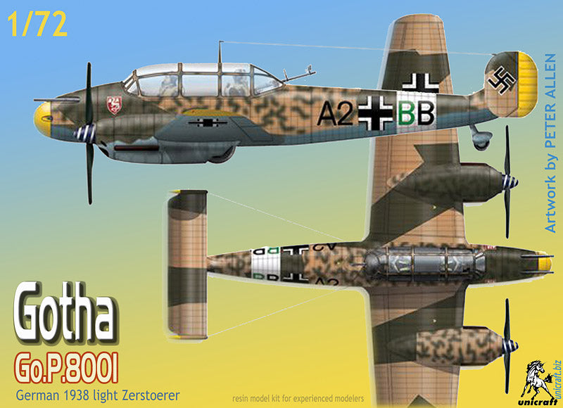 Unicraft UNI72130 1:72 Gotha Go.P.8001, German 1938 light Zerstoerer