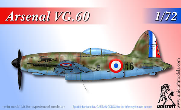 Unicraft UNI72134 1:72 Arsenal VG.60 French late war advanced fighter