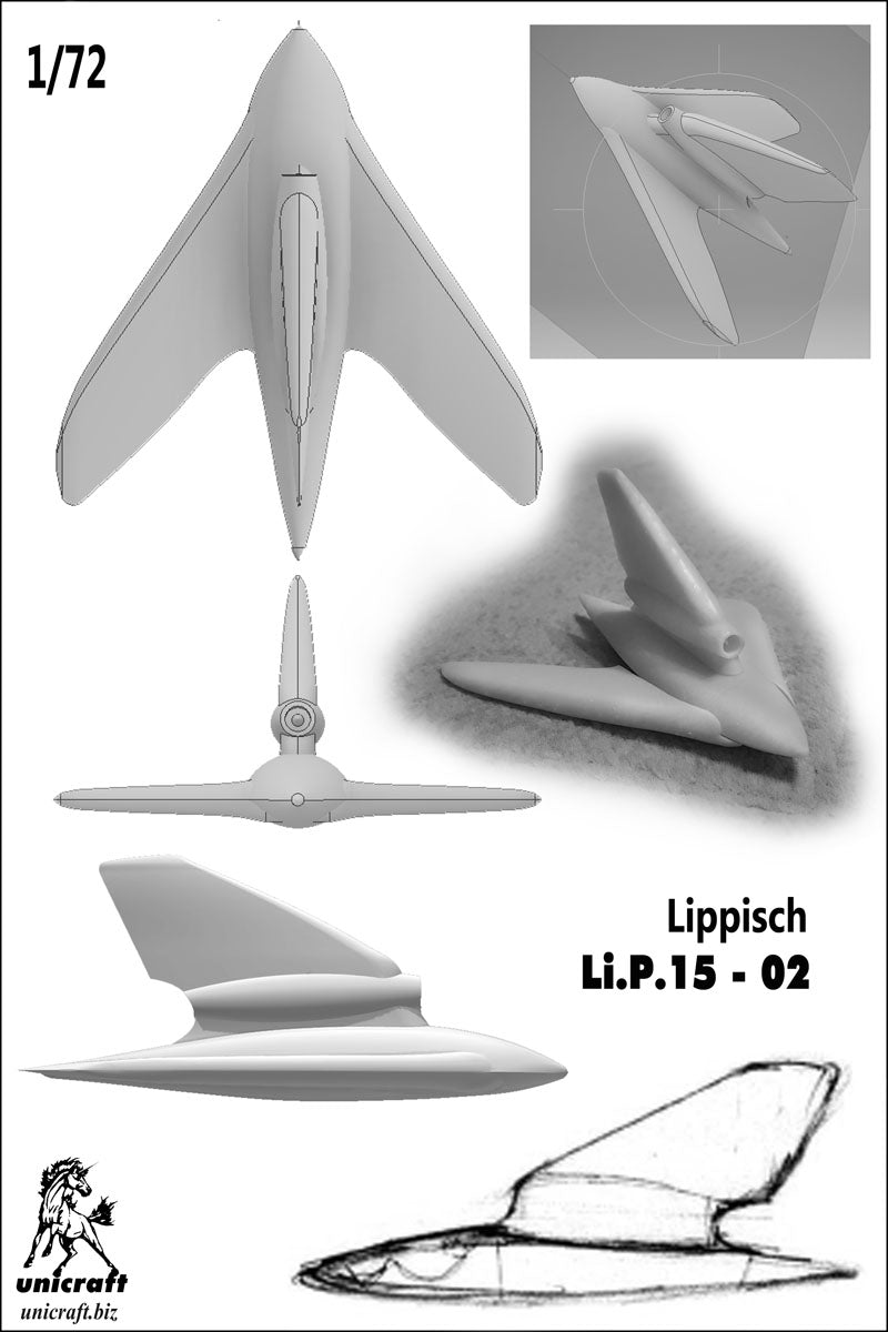 Unicraft UNI72144 1:72 Lippisch P.15-02, German experimental jet