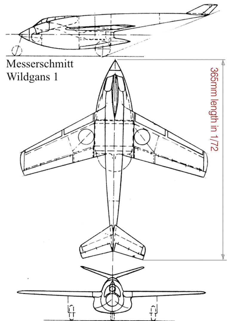 Unicraft UNI72159 1:72 Messerschmitt "WILDGANS" WWII jet aircraft project.