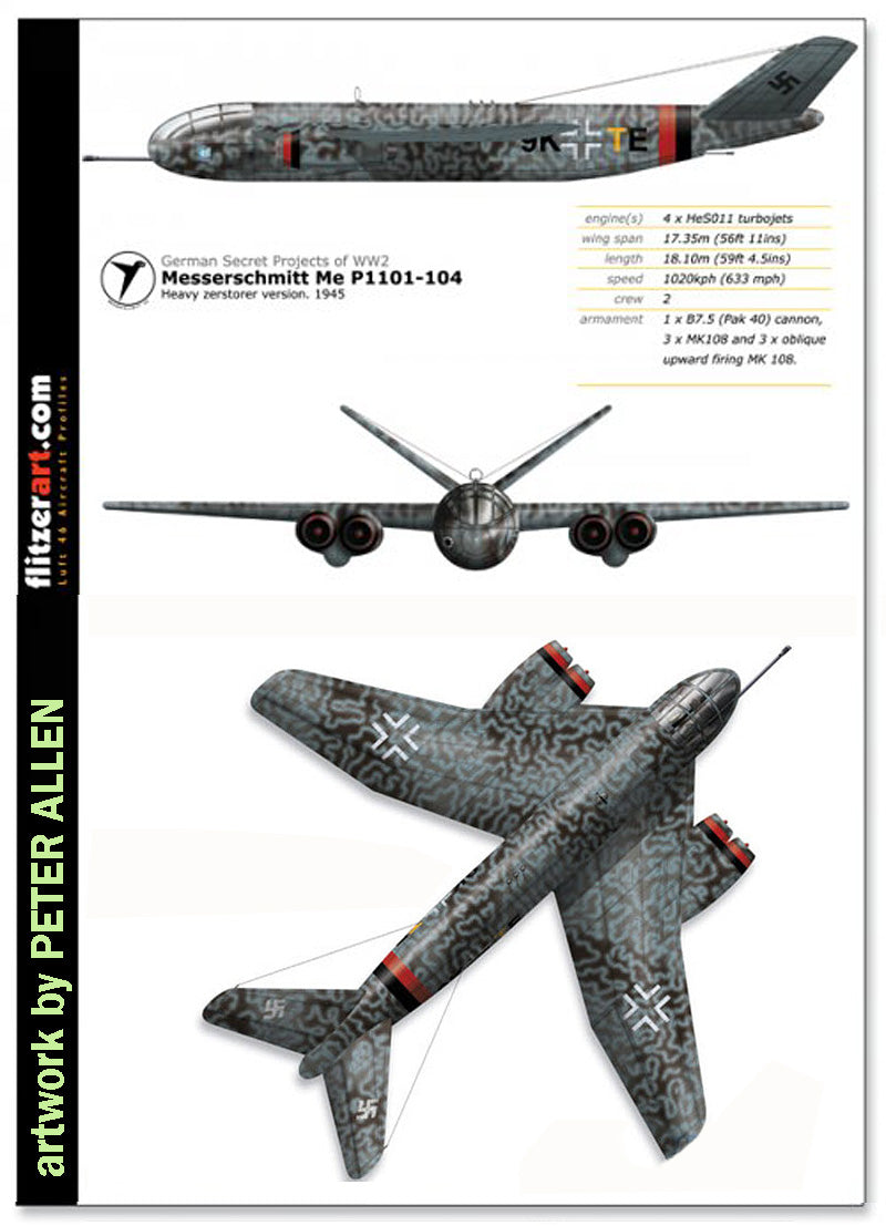 Unicraft UNI72166 1:72 Messerschmitt P.1101-105 1945 huge four jet zerstorer