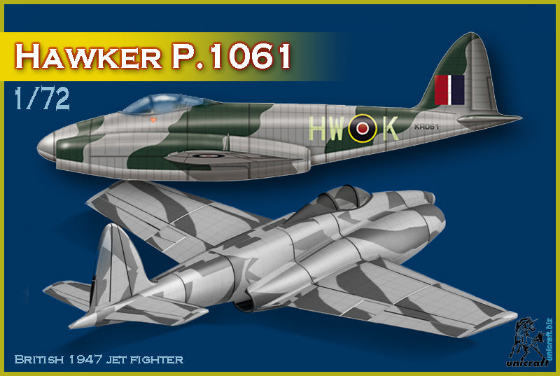 Unicraft UNI72167 1:72 Hawker P.1061 1947 twin jet fighter.