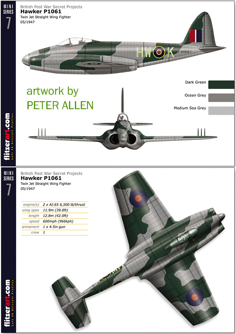 Unicraft UNI72167 1:72 Hawker P.1061 1947 twin jet fighter.