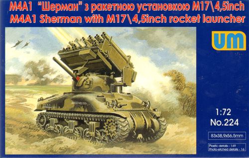 Unimodel UNIM224 1:72 M4A1 Sherman with M17/4.5inch Calliope rocket launcher