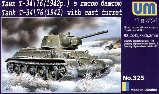 Unimodel UNIM325 1:72 Soviet T-34/76 model 1942