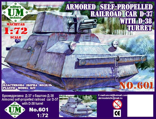 UM-MT UMMT601 1:72 Armored Self-propelled Railroad car D-37 with D-38 turret
