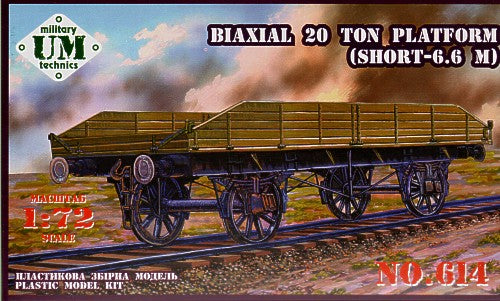 UM-MT UMMT614 1:72 Bi-axial 20 ton railway flat platform