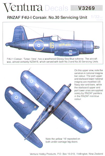 Ventura VA3269 1:32 RNZAF Vought F4U-1 Corsair