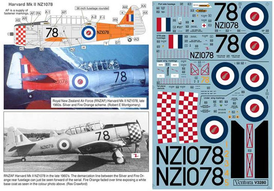 Ventura VA3280 1:32 RNZAF Harvard Silver Fern roundel Red Checkers aerobatic