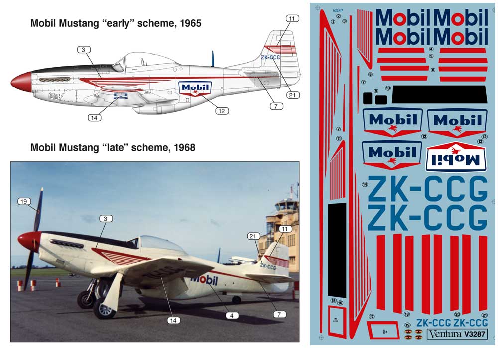 Ventura VA3287 1:32 New Zealand civilian 'Mobil' Mustang