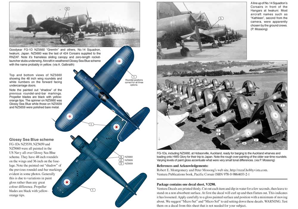 Ventura VA3290 1:32 RNZAF Vought FG-1D Corsairs, No.14 Squadron