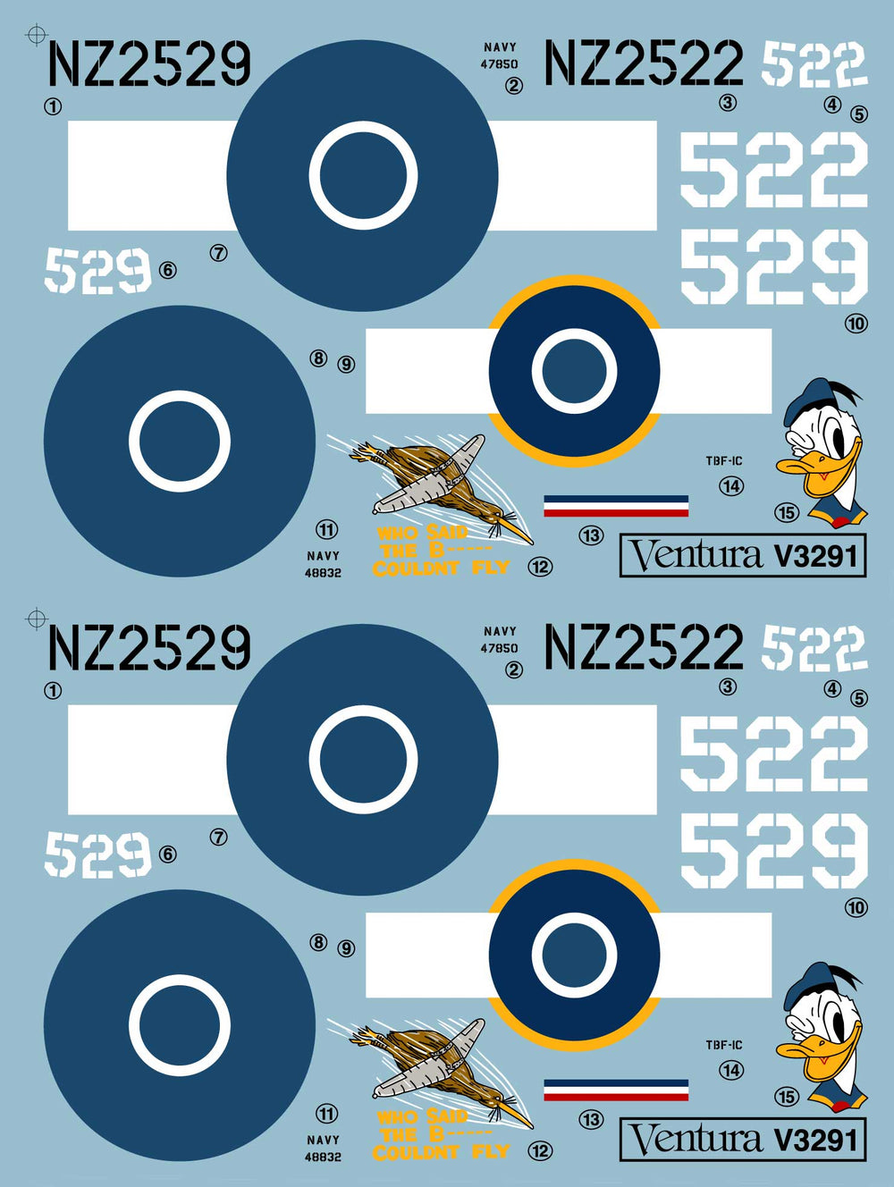 Ventura VA3291 1:32 RNZAF Grumman TBF-1C Avengers #2, Pacific Theatre, 1944
