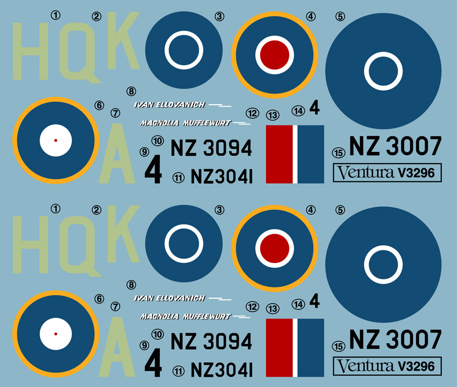 Ventura VA3296 RNZAF Curtiss P-40E Decals 1:32