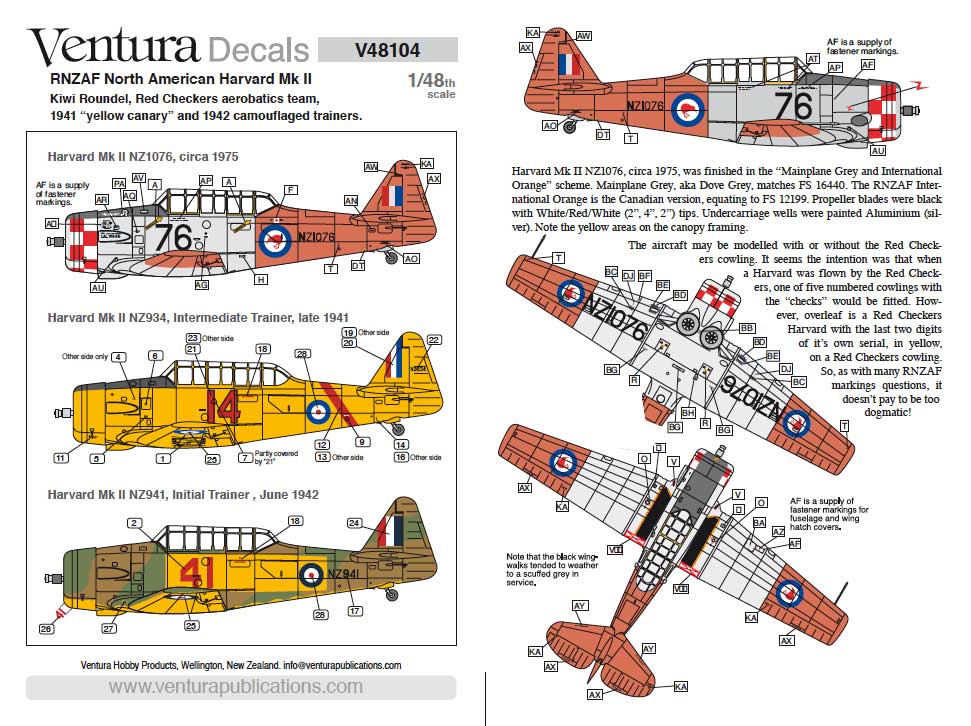 Ventura VA48104 1:48 RNZAF Harvard Mk.IIs