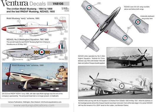 Ventura VA48106 RNZAF P-51D Mustang Mobil Decals 1:48
