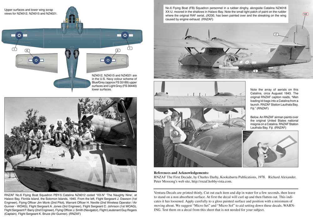 Ventura VA48107 1:48 RNZAF Consolidated PBY-5 Catalinas,No.6 Sqn