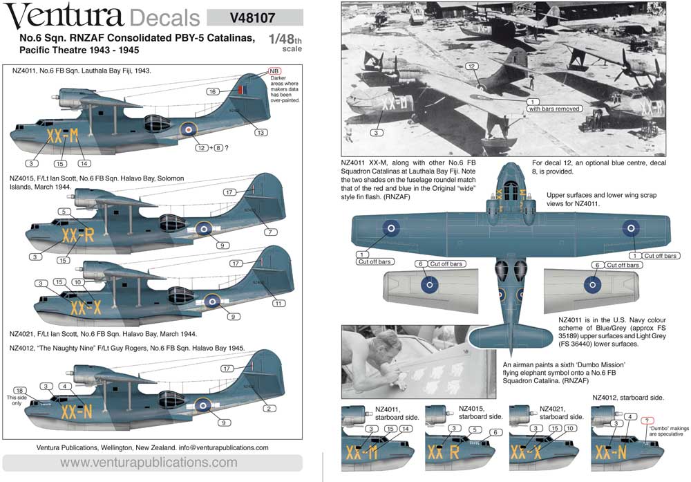 Ventura VA48107 1:48 RNZAF Consolidated PBY-5 Catalinas,No.6 Sqn