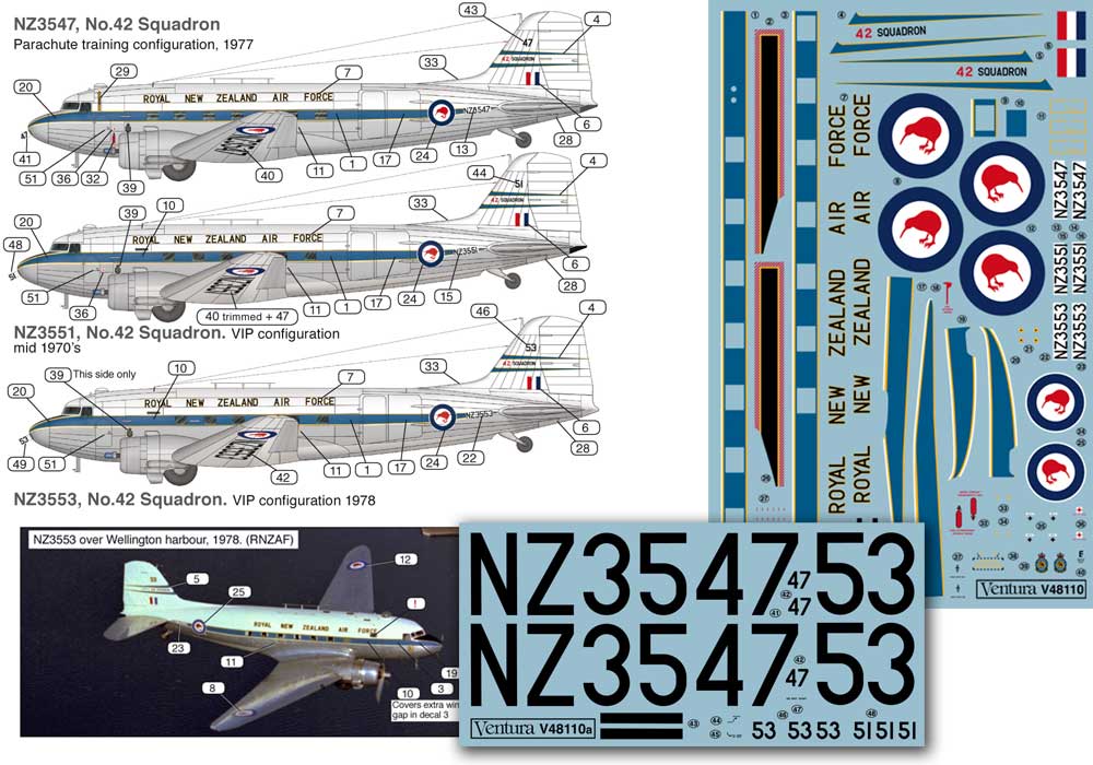 Ventura VA48110 1:48 RNZAF Douglas C-47 / DC-3 Dakotas