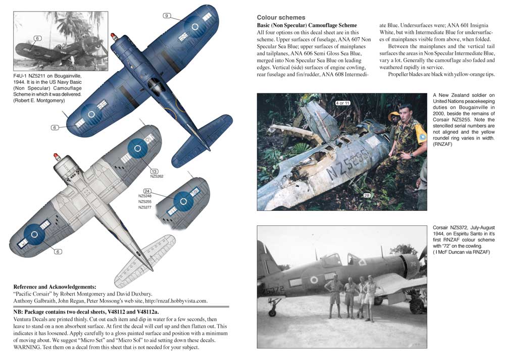 Ventura VA48112 1:48 RNZAF Vought F4U-1 Corsairs #3