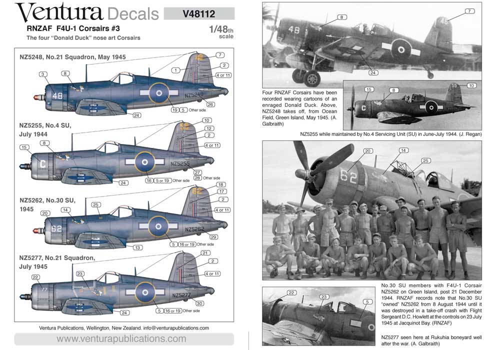 Ventura VA48112 1:48 RNZAF Vought F4U-1 Corsairs #3