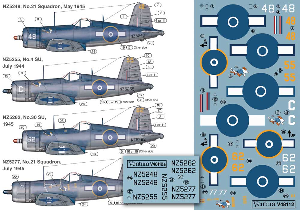 Ventura VA48112 1:48 RNZAF Vought F4U-1 Corsairs #3