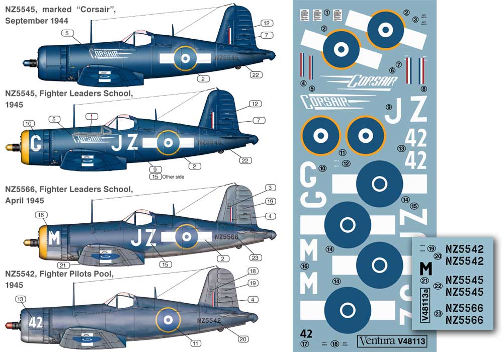 Ventura VA48113 1:48 RNZAFVought F4U-1D Corsairs