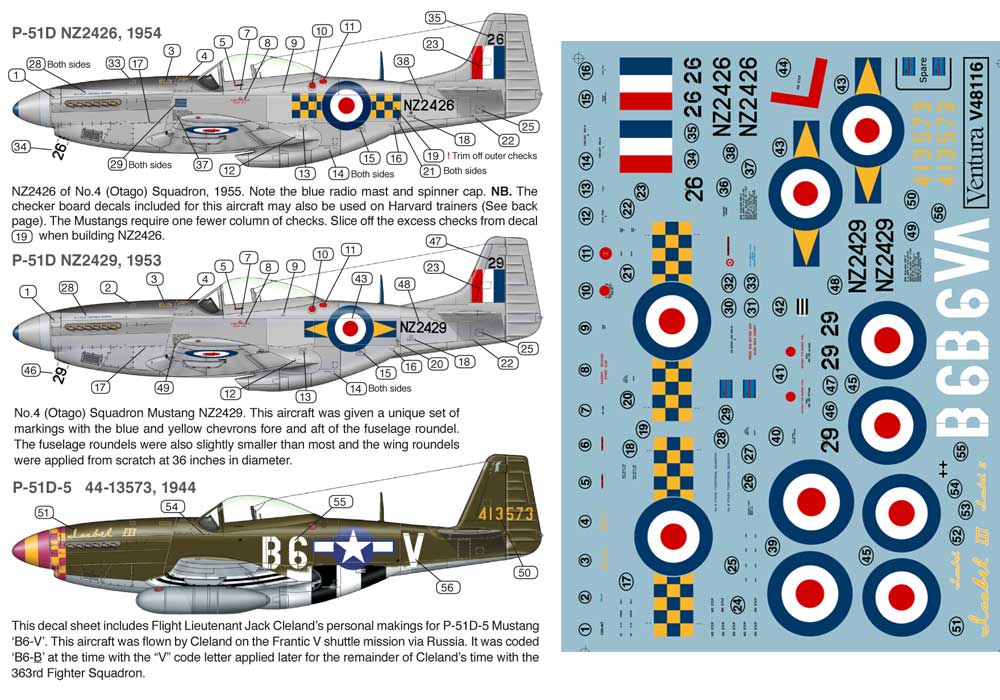 Ventura VA48116 1:48 RNZAF Mustangs, No.4 Otago Sqn