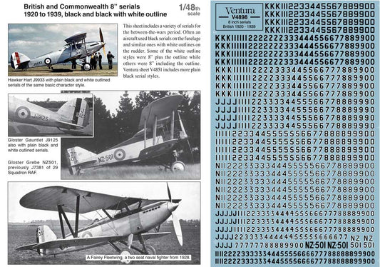 Ventura VA4898 1:48 RAF and Commonwealth 1919-1939 serials