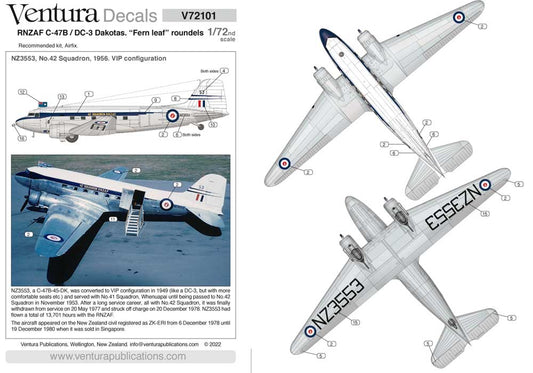 Ventura VA72101 1:72 RNZAF Douglas DC-3 Dakota