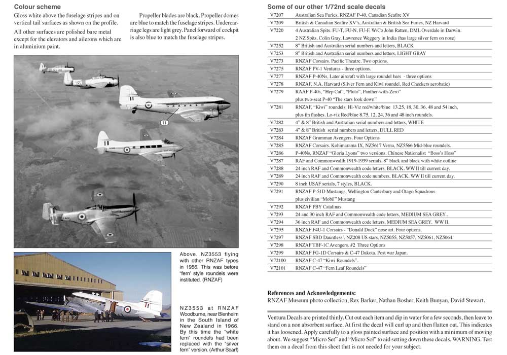 Ventura VA72101 1:72 RNZAF Douglas DC-3 Dakota