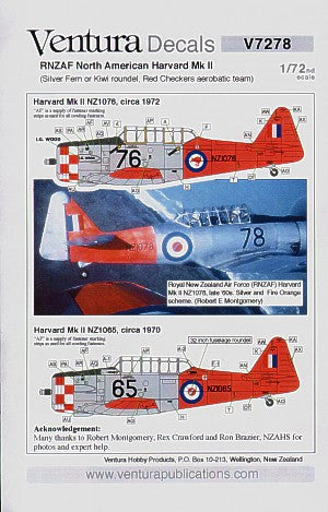 Ventura VA7278 1:72 RNZAF Harvards, three options