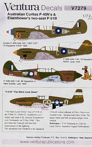 Ventura VA7279 1:72 North-American P-51B and RAAF Curtiss P-40N