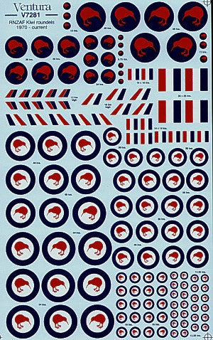 Ventura VA7281 RNZAF Kiwi Roundels High Viz 13.25in-54in 1:72