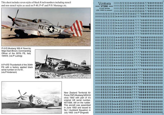 Ventura VA7290 1:72 8 inch serial numbers