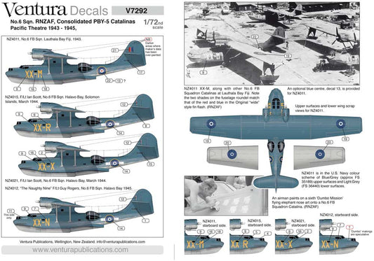 Ventura VA7292 1:72 RNZAF Consolidated PBY Catalinas No.6 Sqn
