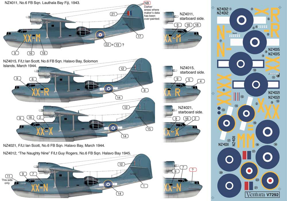 Ventura VA7292 1:72 RNZAF Consolidated PBY Catalinas No.6 Sqn
