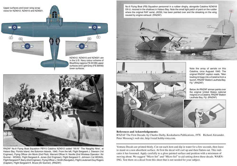 Ventura VA7292 1:72 RNZAF Consolidated PBY Catalinas No.6 Sqn