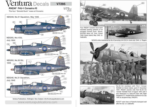 Ventura VA7295 1:72 RNZAF Vought F4U-1 Corsairs #3