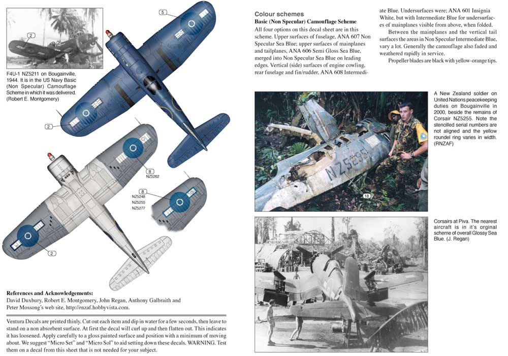 Ventura VA7295 1:72 RNZAF Vought F4U-1 Corsairs #3