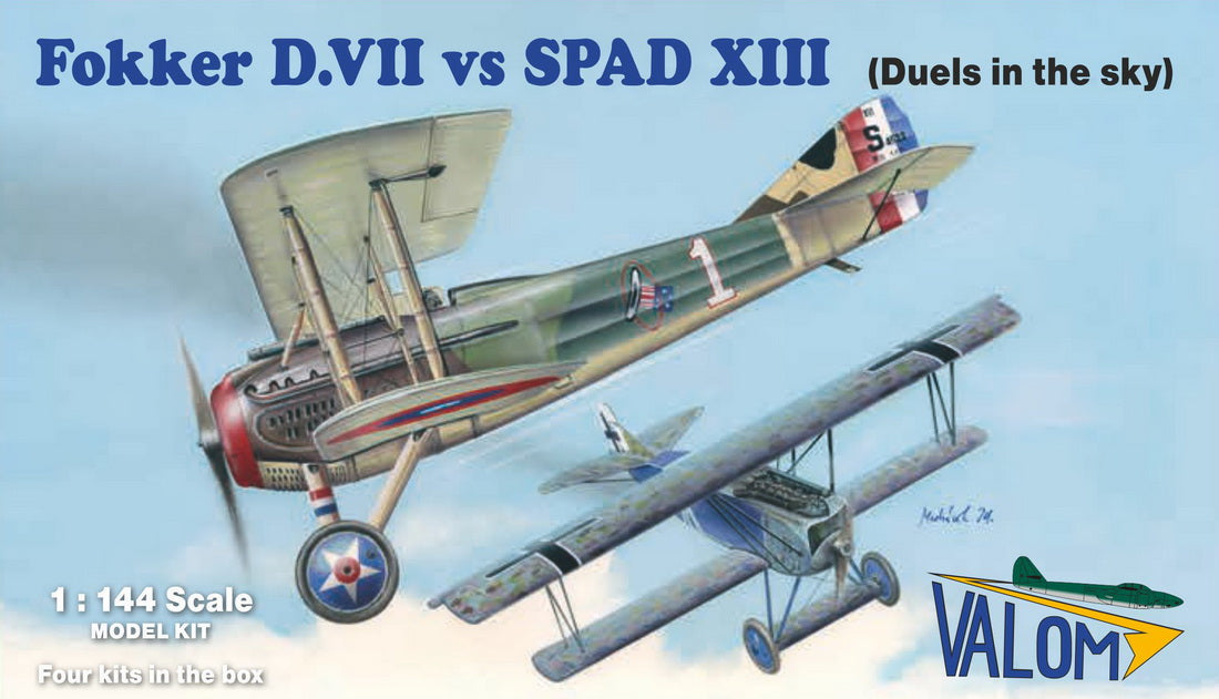 Valom VAL14419 1:144 Fokker D.VII vs. Spad XIII Duels in the sky