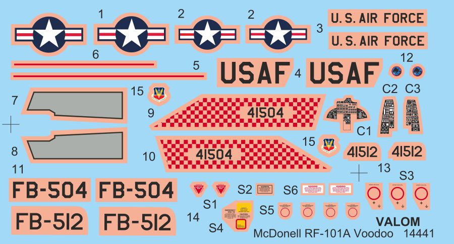 Valom VAL14441 1:144 McDonnell RF-101A Voodoo re-box, new decals