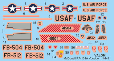 Valom VAL14441 1:144 McDonnell RF-101A Voodoo re-box, new decals