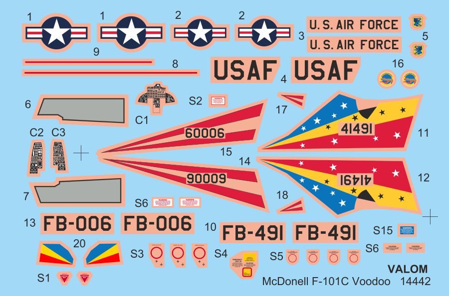 Valom VAL14442 1:144 McDonnell F-101C Voodoo re-box, new decals FB-006 & FB-491