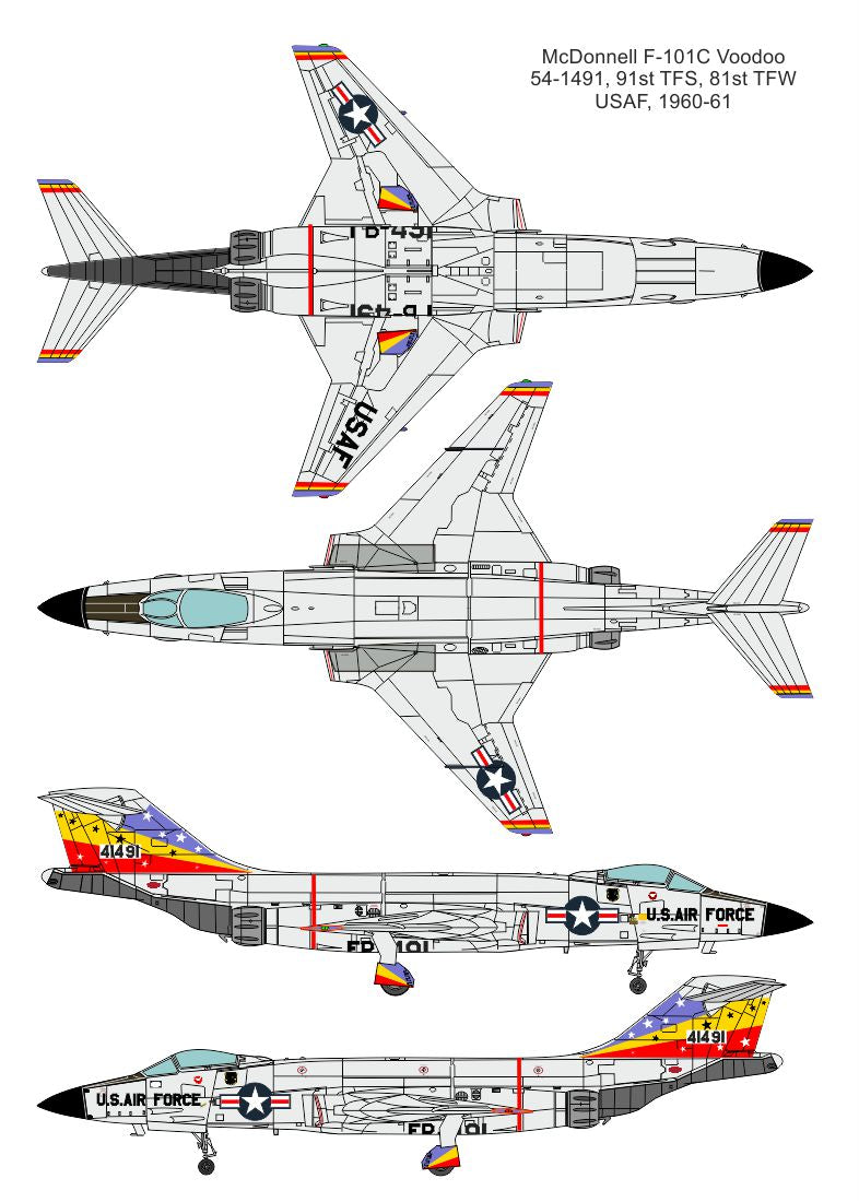 Valom VAL14442 1:144 McDonnell F-101C Voodoo re-box, new decals FB-006 & FB-491