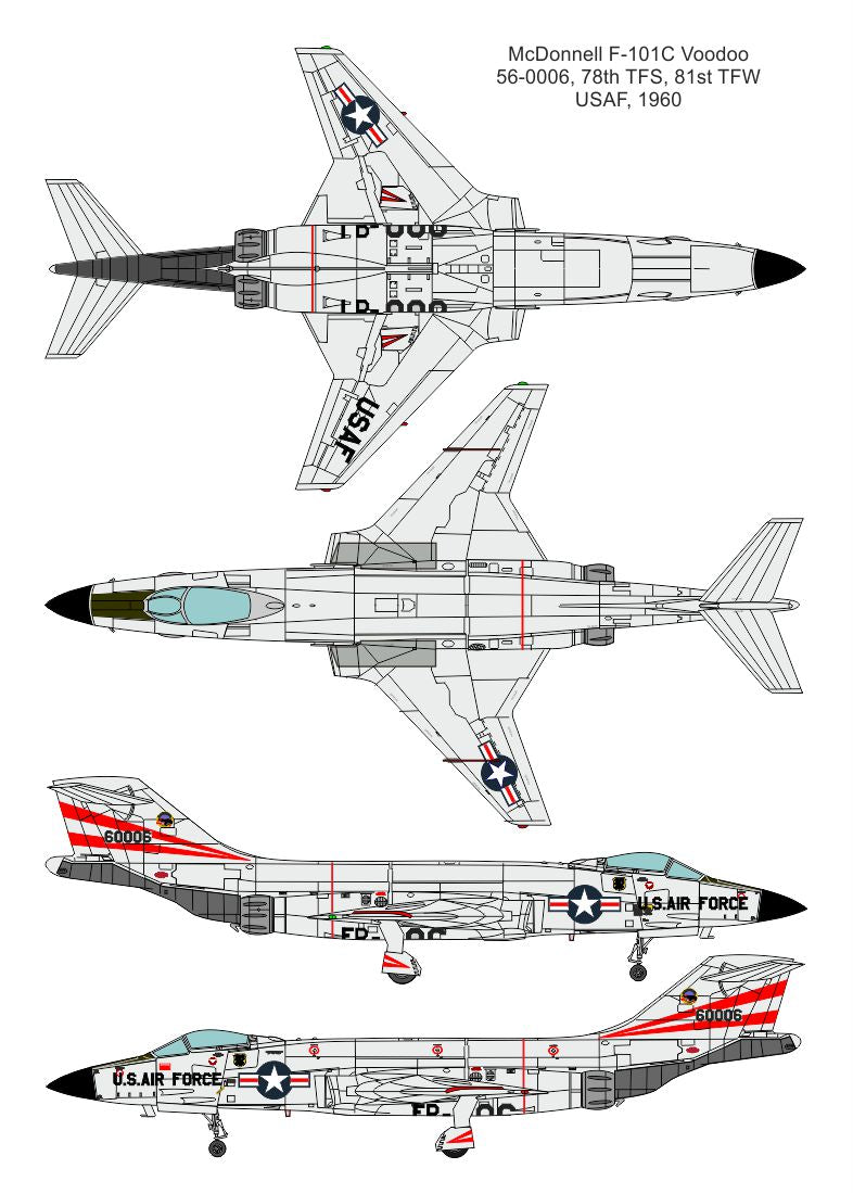 Valom VAL14442 1:144 McDonnell F-101C Voodoo re-box, new decals FB-006 & FB-491