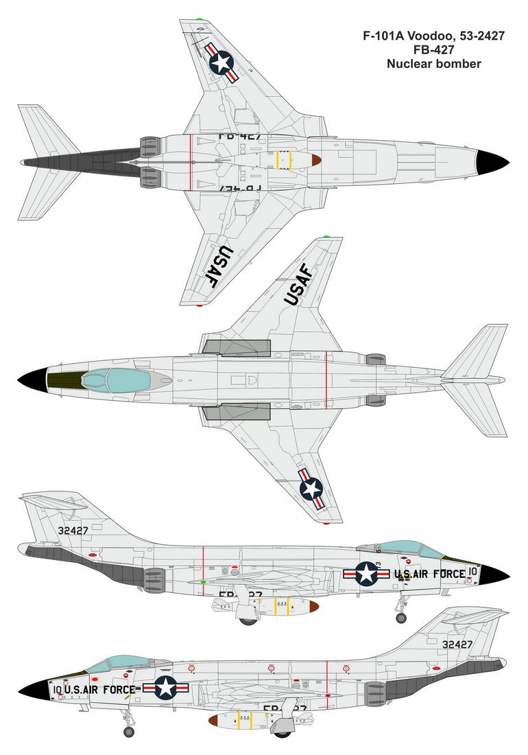Valom VAL72124 McDonnell F-101A Voodoo w/ Nuclear Bomb 1:72