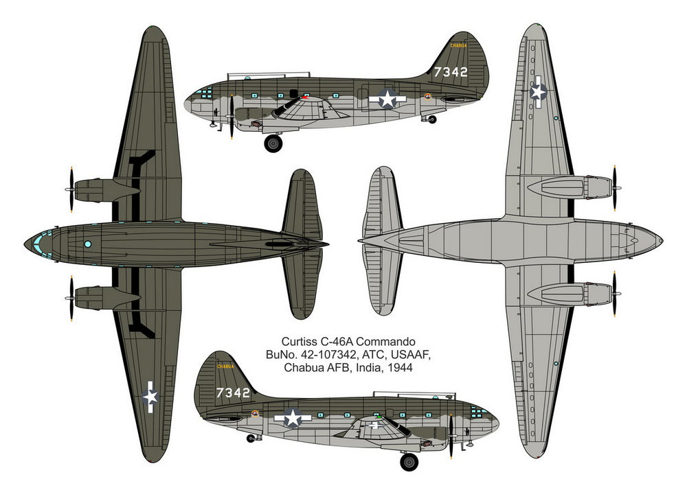 Valom VAL72145 1:72 Curtiss C-46A Commando The Hump USAAF Chabua AFB, India 1944