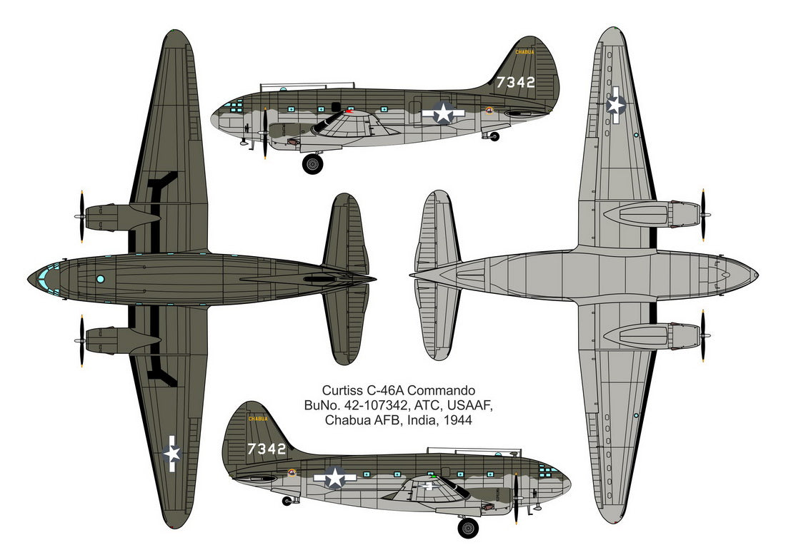 Valom VAL72145 1:72 Curtiss C-46A Commando The Hump USAAF Chabua AFB, India 1944