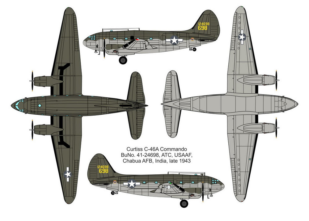 Valom VAL72145 1:72 Curtiss C-46A Commando The Hump USAAF Chabua AFB, India 1944